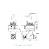 90-ER20x2 Double head Double outlet type 90° Angle Head - Big-tools Industrial Supply Tools for Metal Cutting